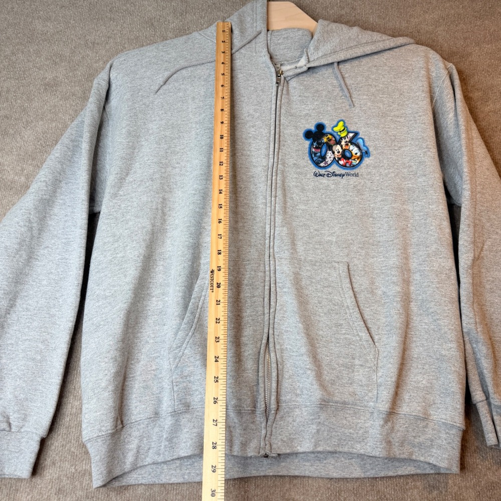Disney World 2006 Zip Up Hoodie XL Gray Mickey Stitch Goofy Vintage Graphic - Picture 6 of 16